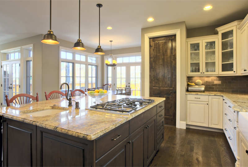 kitchen with wood floors and pantry